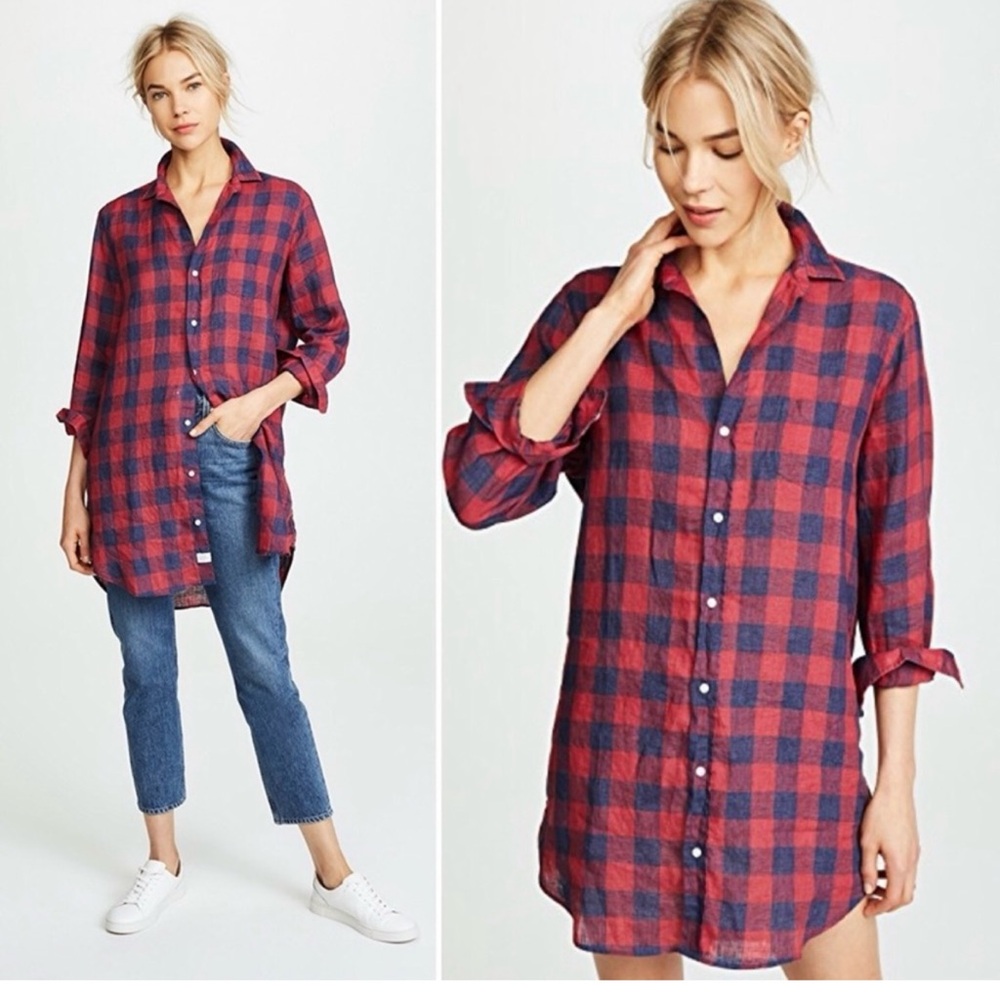 Frank & Eileen Mary Checked Flannel Cotton Shirtdress | S